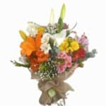 Buquê Maria com 10 alstroemerias / 2 gls lirios