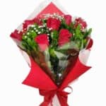 Buquê com 10 rosas vermelhas,   embalagem especial