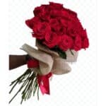 Buquê com 25 rosas / Juta